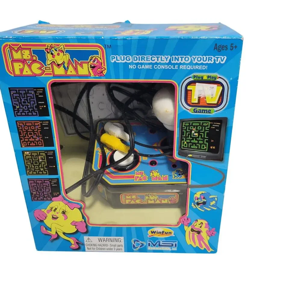 Ms Pac-Man TV Arcade 1993 Vintage Entertainment Plug & Play 81826-2M11
